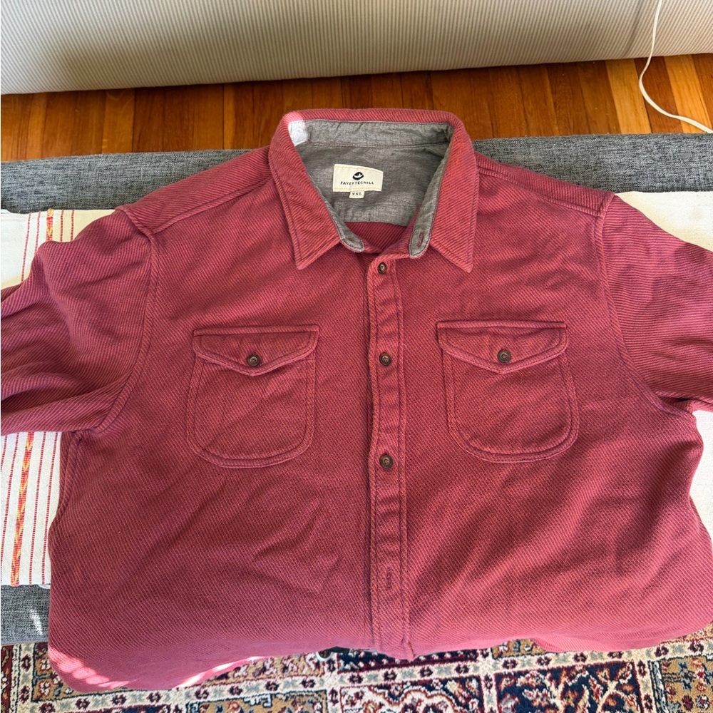 Men's Casual Button Down Shirt - Red